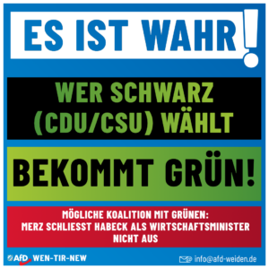 AfD Weiden - Wer schwarz wählt bekommt grün